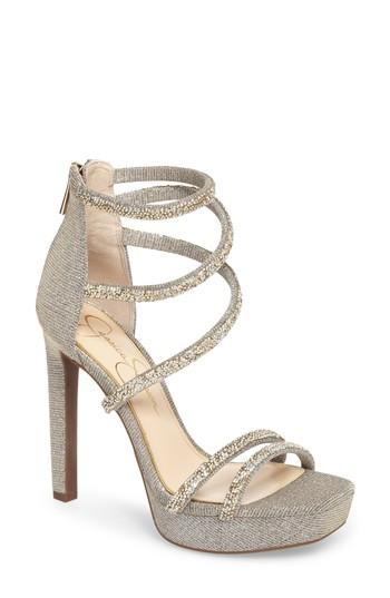 Women's Jessica Beyonah Strappy Platform Sandal .5 M - Metallic