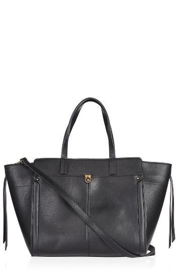 Topshop Harlow Winged Faux Leather Satchel - Black