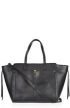 Topshop Harlow Winged Faux Leather Satchel - Black