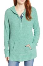 Women's Caslon Beachy Hooded Knit Sweater - Green