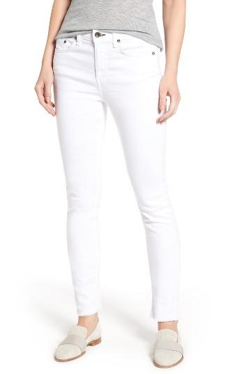 Women's Rag & Bone/jean High Waist Step Hem Slim Boyfriend Jeans - White