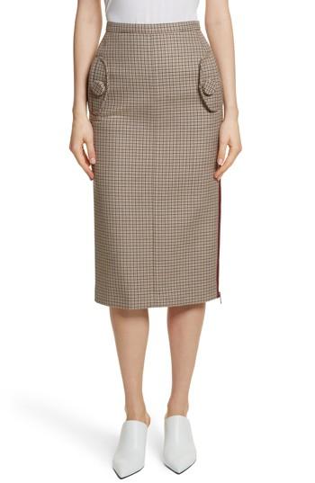 Women's N?21 Houndstooth Pencil Skirt Us / 38 It - Beige