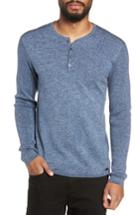 Men's John Varvatos Star Usa Cotton & Wool Henley Sweater - Blue