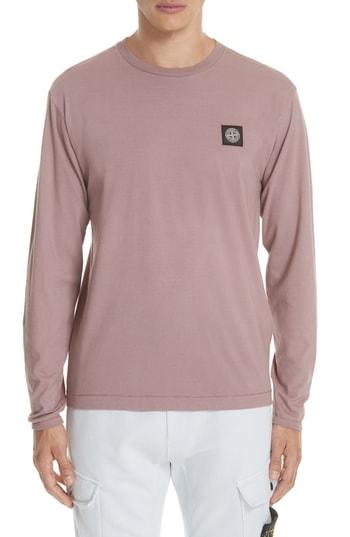 Men's Stone Island Long Sleeve T-shirt - Pink