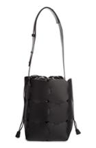 Paco Rabanne Medium Element Leather Bucket Bag - Black