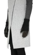 Women's Soia & Kyo Rib Trim Lambskin Leather Gloves - Black