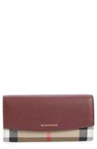 Women's Burberry 'porter - Check' Continental Wallet - Red