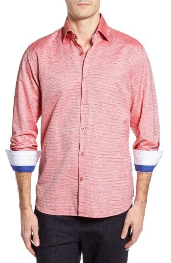 Men's Stone Rose Dobby Cotton & Linen Sport Shirt