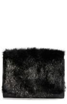 Michael Kors Yasmin Genuine Mink Fur Clutch - Black