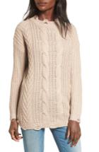 Women's Dreamers By Debut Distressed Cable Knit Sweater - Brown