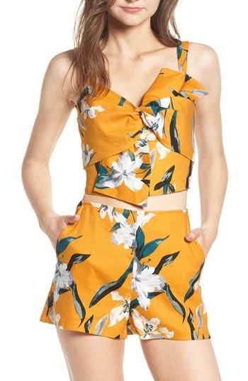 Women's Leith Twisted Sculpture Crop Top - Yellow