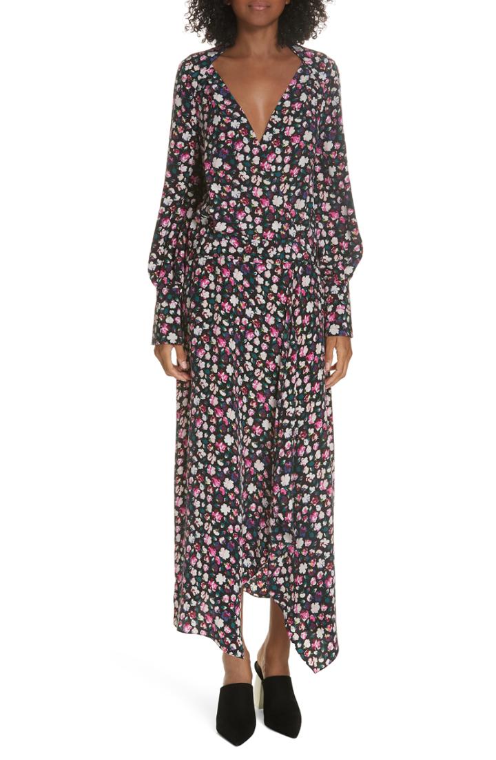 Women's Equipment Neema Floral Faux Wrap Dress - Black