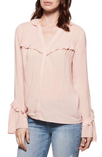 Women's Paige Montel Ruffle V-neck Top - Pink