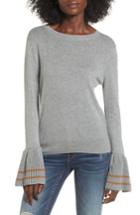Women's Bp. Ruffle Bell Cuff Sweater, Size - Grey