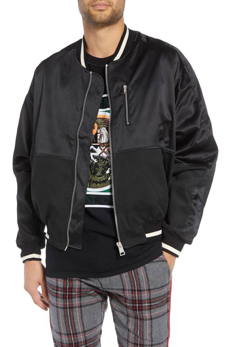 Men's Represent Military Bomber Jacket - Black