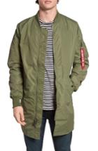 Men's Alpha Industries L-2b Elongated Bomber Jacket, Size - Green