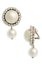 Women's Miu Miu Double Imitation Pearl & Crystal Drop Earrings