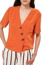 Women's Topshop Ashley Asymmetrical Blouse Us (fits Like 0) - Orange