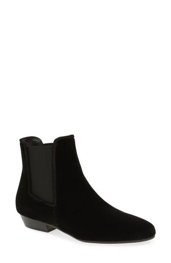 Women's J.crew Cooper Velvet Chelsea Boot .5 M - Black
