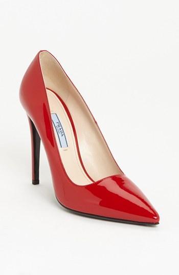 Prada Pointy Toe Pump Red