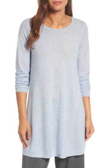Women's Eileen Fisher Jewel Neck Tunic Sweater, Size - Purple