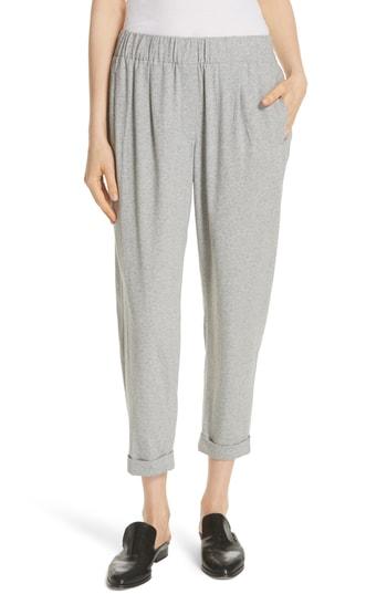 Women's Eileen Fisher Slouchy Cotton Ankle Pants, Size - Grey