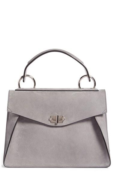 Proenza Schouler 'medium Hava' Top Handle Calfskin Leather Satchel - Grey