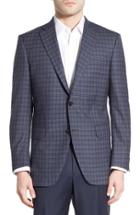 Men's Peter Millar Classic Fit Plaid Wool Sport Coat L - Grey
