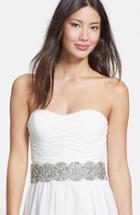 Women's Nina 'ginger - Dramatic' Crystal Belt, Size - Ivory Satin