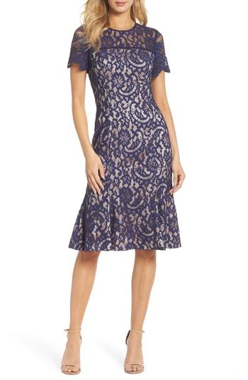Women's Eliza J Lace Midi Dress (similar To 14w) - Blue