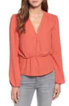Women's 1.state V-neck Peplum Blouse, Size - Blue
