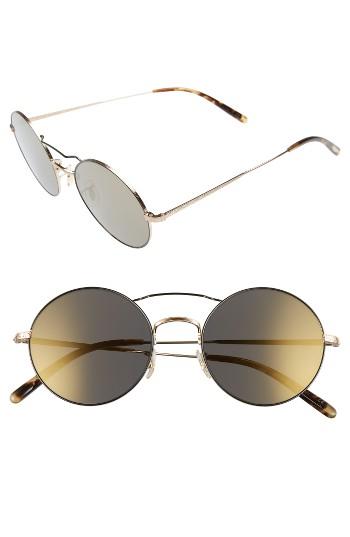 Women's Oliver Peoples Nickol 53mm Round Sunglasses - Black