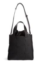 Paco Rabanne Medium Element Cabas Leather Bucket Bag - Black