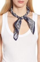 Women's Treasure & Bond Print Silk Neckerchief, Size - Blue