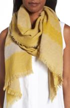 Women's Eileen Fisher Stripe Wool Scarf, Size - Yellow