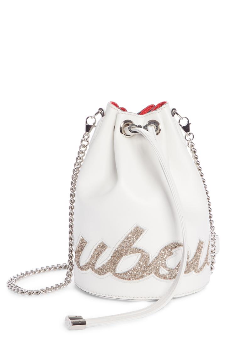 Christian Louboutin Marie Jane Calfskin Bucket Bag - White