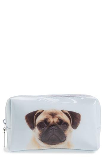 Catseye London Pug On Blue Cosmetics Case, Size - Pug