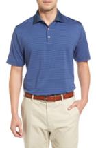 Men's Peter Millar Bedlington Stripe Jersey Polo, Size - Blue