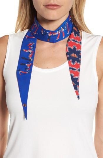 Women's Ted Baker London Kyoto Gardens Small Skinny Scarf, Size - Blue