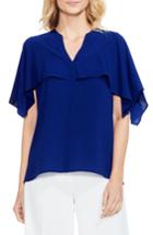 Women's Vince Camuto Capelet Overlay Blouse - Blue