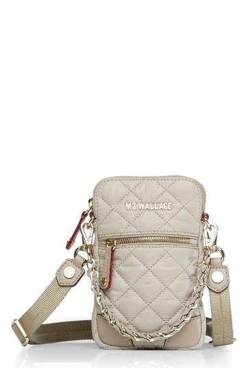 Mz Wallace Micro Crosby Quilted Oxford Nylon Convertible Crossbody - Beige