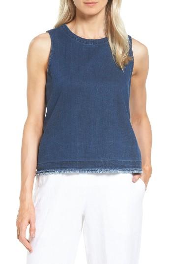 Women's Eileen Fisher Button Back Denim Shell