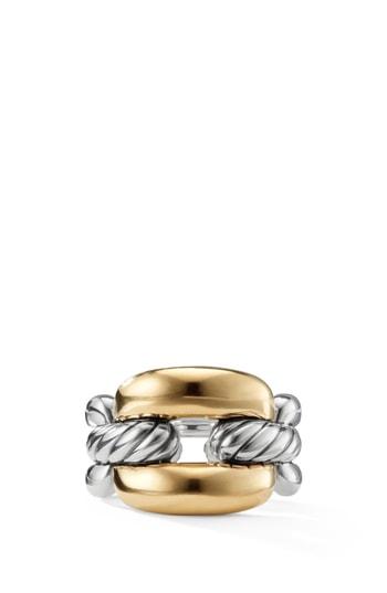 Women's David Yurman Wellesley Link Chain Link Ring With 18k Gold