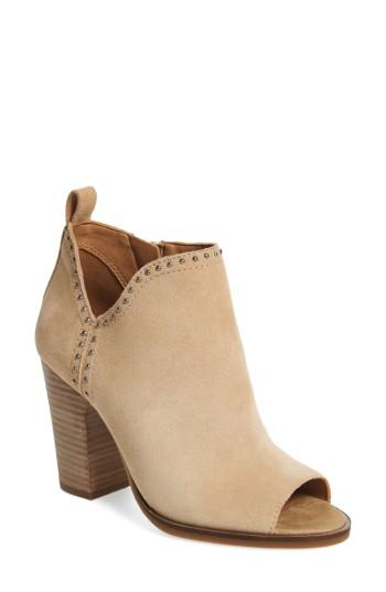 Women's Lucky Brand Lotisha Studded Open Toe Bootie .5 M - Beige