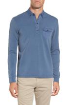 Men's Michael Bastian French Terry Rugby Shirt, Size - Blue