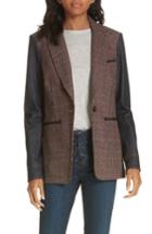 Women's Veronica Beard Mela Denim Sleeve Dickey Jacket - Brown