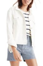 Women's Madewell Boxy Crop Jean Jacket, Size - White