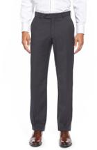 Men's Ballin Flat Front Solid Wool Trousers - Grey