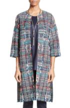 Women's St. John Collection Dara Fringe Knit Topper - Blue
