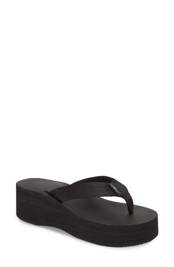 Women's Rainbow 6-layer Wedge Flip Flop - Black